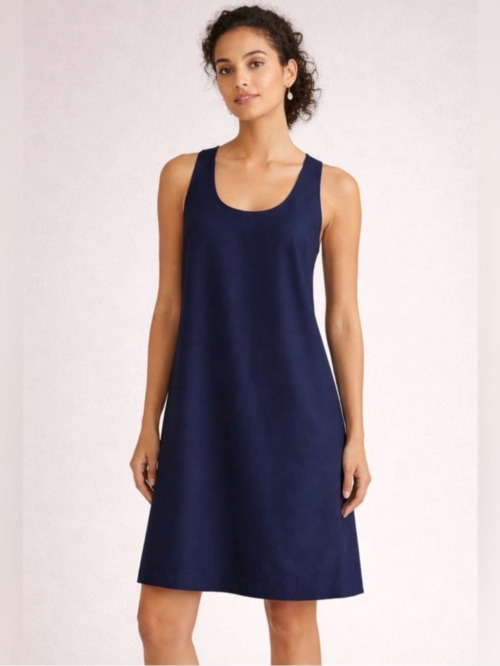 J.Crew Navy Sleeveless Scoop Neck twist back Shift Dress SZ:12